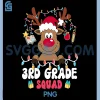 3rd Grade Squad PNG, Reindeer Christmas PNG, Third Grade Teacher Xmas PNG
