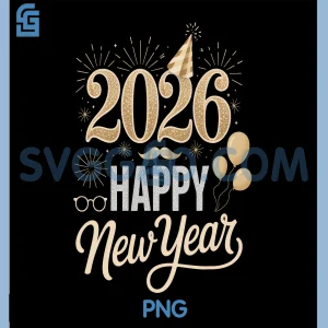 2026 Happy New Year PNG, Celebration for Party Enthusiasts PNG