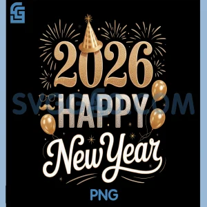 2026 Happy New Year Fun PNG, Celebration Party Lovers PNG