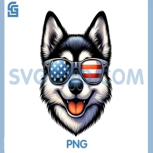 Alaskan Klee Kai American Flag PNG, Funny Patriotic USA Dog Lover PNG