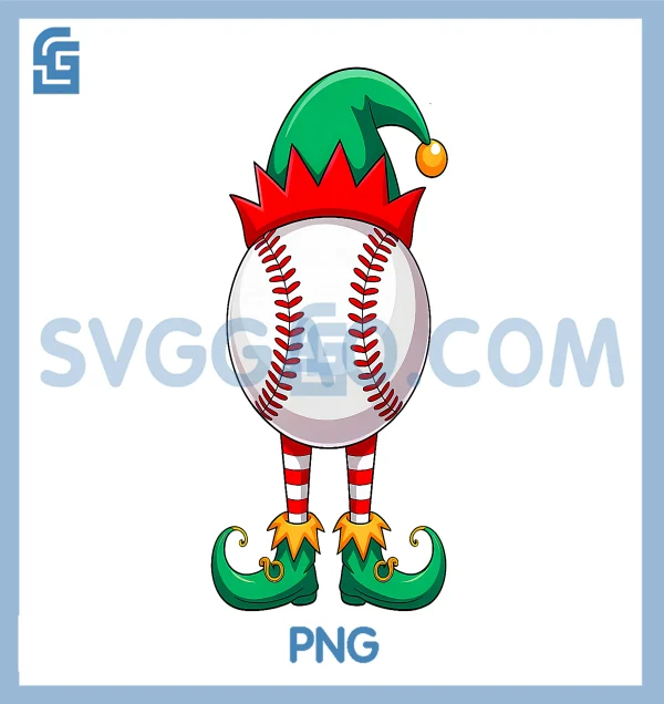 Baseball Elf Christmas PNG, Funny Xmas Elf Baseball Lover PNG – SVGGAO