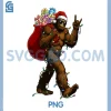 Bigfoot Christmas PNG, Xmas Tree Lights Sasquatch PNG