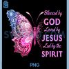 Blessed by God Loved by Jesus PNG, Pink Butterfly Christian PNG
