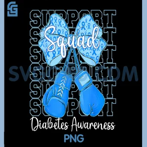 Blue Coquette Fight PNG, Diabetes Awareness Support Squad PNG