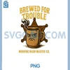 Brewed for Trouble PNG, Funny Western Coffee Design PNG
