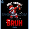 Bruh Merry Christmas PNG, Xmas Dabbing Santa PNG