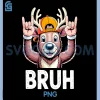 Bruh Reindeer Christmas PNG, Vintage Xmas PNG