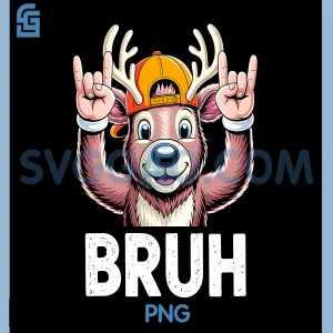 Bruh Reindeer Christmas PNG, Vintage Xmas PNG