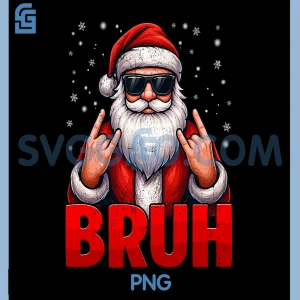 Bruh Santa Rock On PNG, Snowflake Christmas PNG