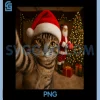 Cat Selfie Santa Claus PNG, Christmas Cat Lover PNG