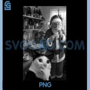 Cat Taking A Selfie Santa Christmas PNG, Xmas Holiday PNG