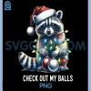 Check Out My Balls PNG, Funny Raccoon Christmas Lights PNG