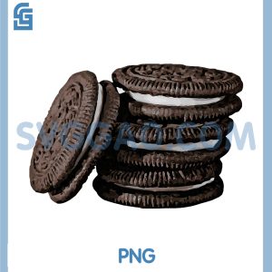 Chocolate Cream Filled Cookie PNG, Deserts Cookies PNG