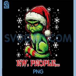 Christmas Cat Santa PNG, Ew People Funny Xmas PNG
