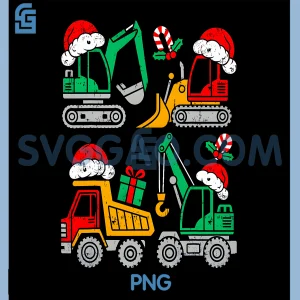 Christmas Construction PNG, Vehicles Truck Xmas PNG
