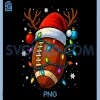 Christmas Football PNG, Santa Hat Lights Xmas PNG
