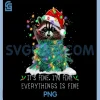 Funny Raccoon Its Fine Christmas PNG, Stress Merry Lights Season PNG