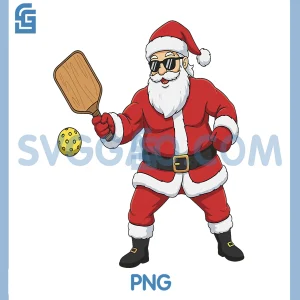 Christmas Santa Playing Pickleball PNG, Funny Chrismas PNG