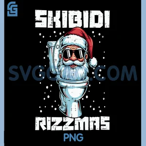 Skibidi Rizzmas PNG, Toilet Xmas Meme PNG