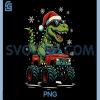Riding Monster Truck PNG, Dinosaur Holiday Humor PNG