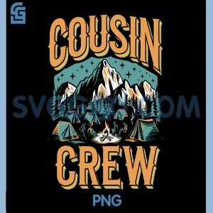 Cousin Crew Retro PNG, Mountain Adventure Design PNG