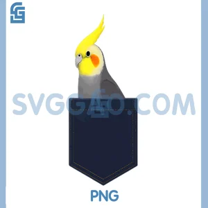 Cute Pocket Cockatiel PNG, Bird Parrot Lovers Graphic PNG