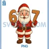 Cute Santa 6 7 Christmas PNG, Holiday Retro Six Seven PNG, Merry Xmas PNG