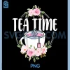 Cute Tea Time PNG, Flower Teacup Tea Lover PNG