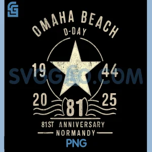 D-Day 81st Anniversary 2025 PNG, Normandy D-Day Omaha Beach 1944 PNG