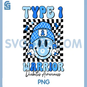 Diabetes Awareness PNG, Ribbon T1D Warrior Support Squad PNG
