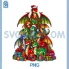 Dragon Christmas Tree PNG, Funny Dragon Xmas PNG