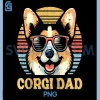 Fathers Day Dog PNG, Corgi Dad Retro PNG