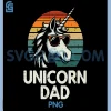Fathers Day Unicorn PNG, Dad Retro PNG, Papa Dadacorn Family PNG
