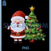 Faux Crochet Santa PNG, Claus and Christmas Tree PNG