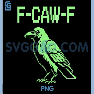 F-Caw-F Crow Pixel Art PNG, Retro Gaming Bird Tech Humor PNG