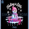 Feeling a Little Frosty PNG, Cute Snowman Winter Design PNG