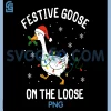Festive Goose on Loose PNG, Christmas Duck PNG, Light Xmas Holiday PNG