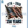 Flag and Stars 250 Years 1776-2026 PNG, 250th Birthday PNG