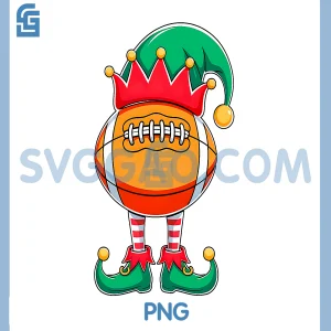 Football Elf Christmas PNG, Funny Xmas Elf PNG
