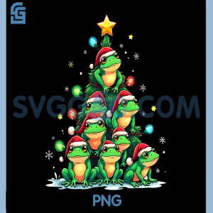 Frog Christmas Tree PNG, Funny Hopper Holiday PNG, Cute Frog PNG