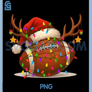 Christmas American Football PNG, Reindeer Xmas Lights PNG