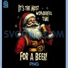 Christmas Beer Drinking PNG, Santa Claus PNG