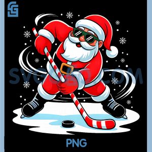 Christmas Ice Hockey PNG, Santa Xmas PNG