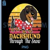 Dachshund Through The Snow PNG, Retro Winter Dog Lover Design PNG