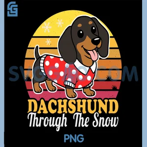 Dachshund Through The Snow PNG, Retro Winter Dog Lover Design PNG