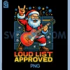 Loud List Santa Rock PNG, Holiday Music Christmas PNG