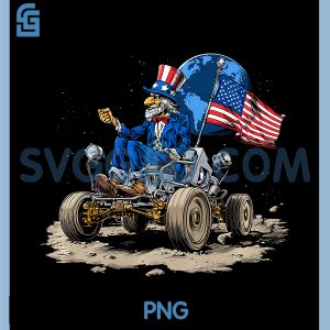 Moon Rover with Patriotic PNG, US Colors PNG