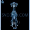 Pharaoh Dog Blue PNG, Denim Patchwork Pattern PNG