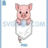 Pig Peeking in Pocket Farm PNG, Animal Lover PNG