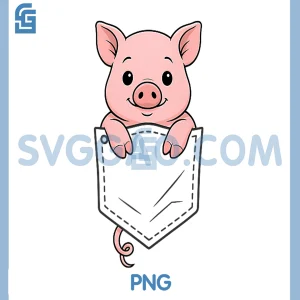 Pig Peeking in Pocket Farm PNG, Animal Lover PNG